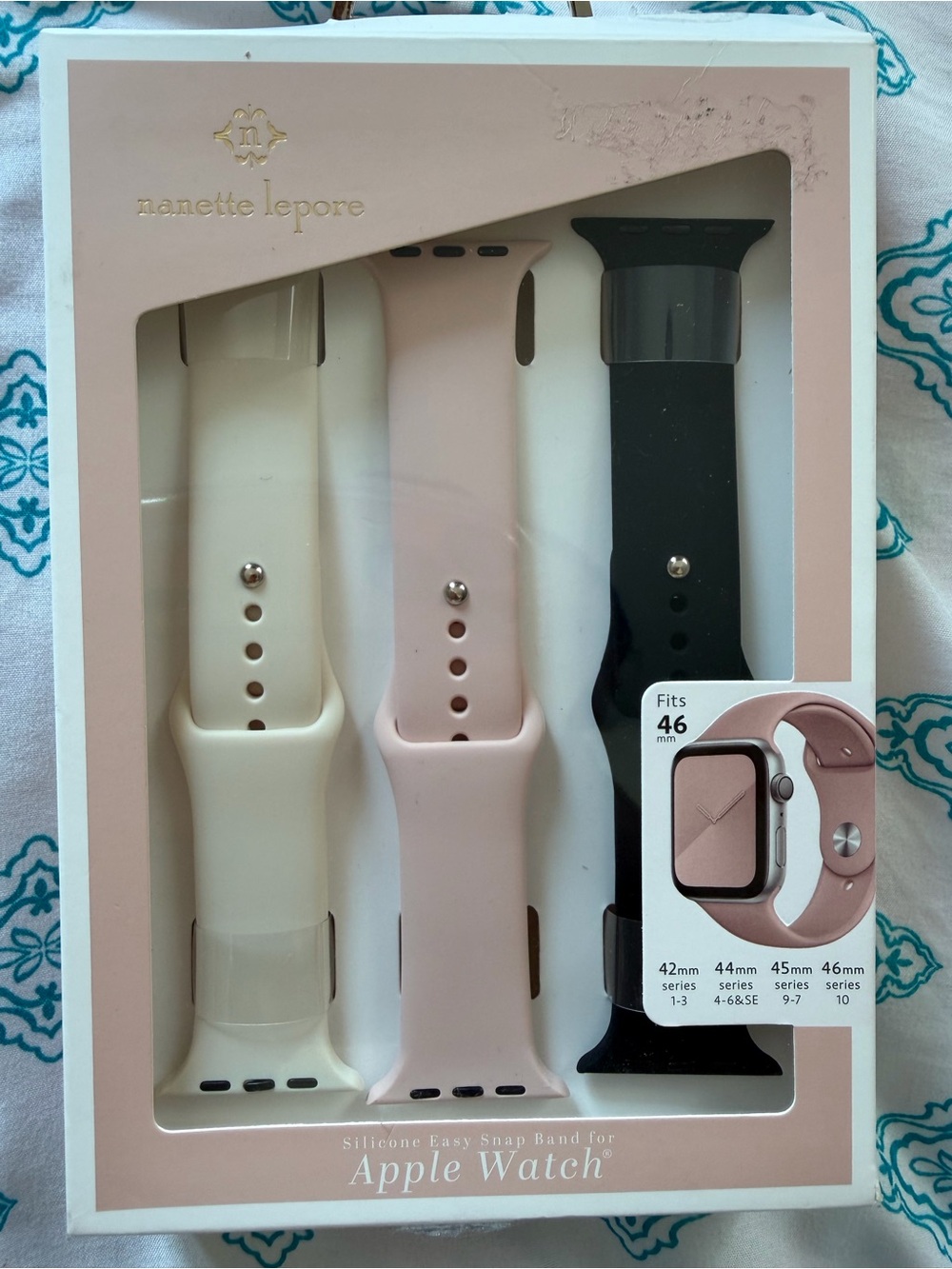 Nanette Lepore Silicone Watch Bands in White, Pink & Black